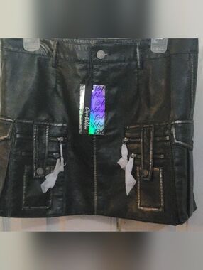 *HARD TO FIND ITEM* Cape Robbin Black Faux Leather Mini Skirt